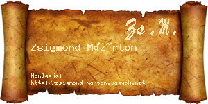 Zsigmond Márton névjegykártya