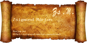 Zsigmond Márton névjegykártya