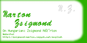 marton zsigmond business card